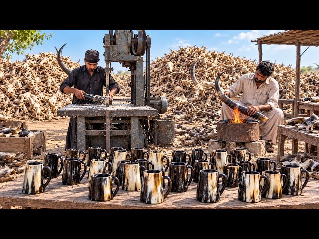     How to Make Handmade Mugs From Bull Horns | Full Process