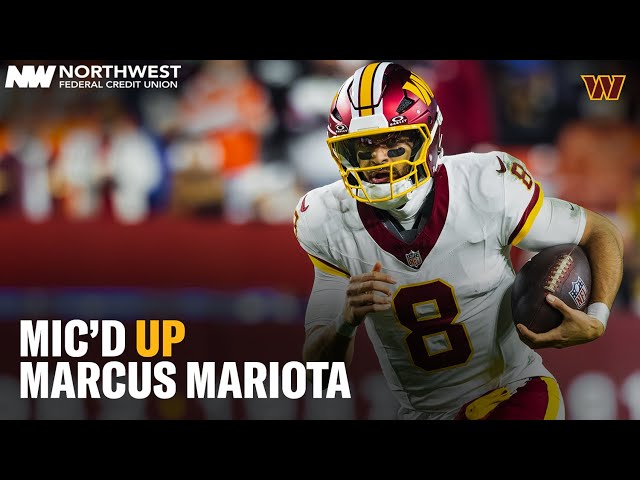 Marcus Mariota Mic'd Up for SNF vs. the Denver Broncos | Washington Commanders | NFL