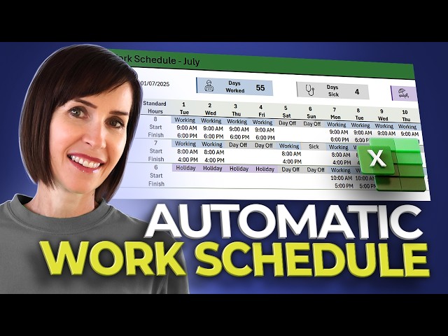 Create a Self-Updating Work Schedule in Excel (+ Free Template)