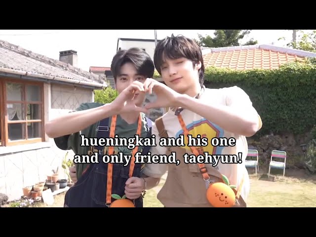 Hueningkai and his one and only best friend, Taehyun