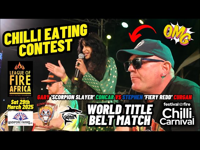 World Title CHILI EATING CONTEST 🌶 USA vs South Africa with UK Chilli Queen