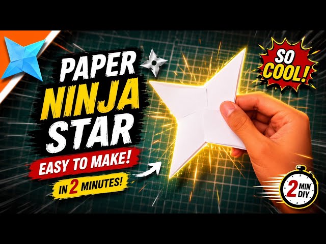 How to Make a Paper Ninja Star ⭐🥷 | Easy Origami Shuriken #shortsfeed #shorts #trending 