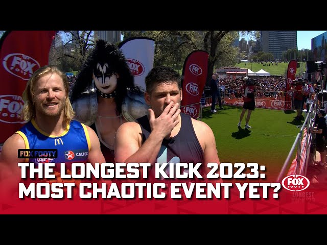 Longest Kick 2023: Daniel Rich claims CHAOTIC victory as Fevola ends up in Yarra!? | Fox Footy