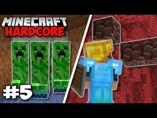 Creeper Farm & OP Netherite Mining in Minecraft Hardcore (#5)