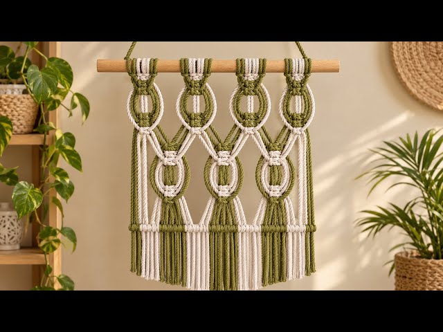 Beautiful Macramé Wall Hanging | Boho Round Shape Design Tutorial 🤍💚
