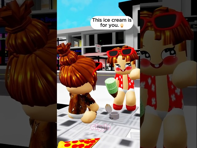 She couldn't afford ice cream then Bacon helped Her🥹🍦 #roblox #robloxshorts