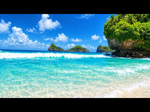 🔴 LIVE STREAM · Pristine Coast, Blue Sky · Ocean Ambience for Relaxation · 3 Hours · 4K