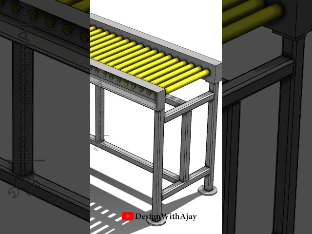 How to design a Roller Conveyor  #365  #designwithajay #3d  #cad