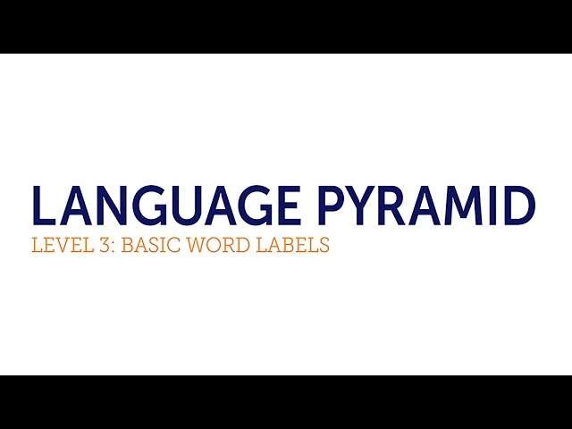 Level 3 | Basic Word Labels (The Language Pyramid)