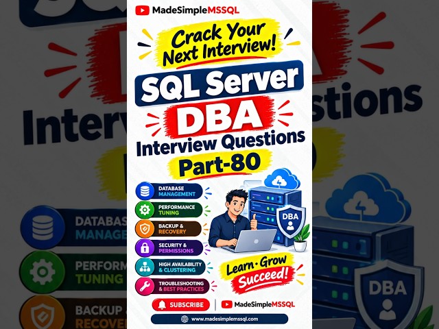 SQL Server Interview Questions | #learnsql #databaseconcepts #sql #coding | @MadeSimpleMSSQL