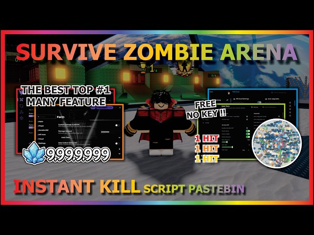 SURVIVE ZOMBIE ARENA Script Pastebin 2026 AUTO FARM, INSTANT KILL, KILL AURA, 99999 SHARD (NO KEY) 🧟