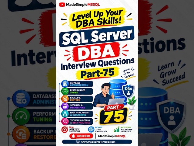 SQL Server Interview Questions | #learnsql #data #datascience #sql #coding |  @MadeSimpleMSSQL