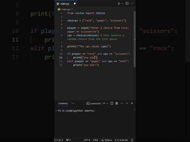 Python Roadmap Lesson 9 - Selection - Elif Statements #coding #pythontutorial #pythonlearning #code