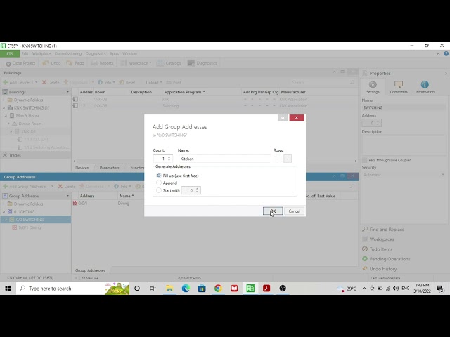 PLC - KNX VIRTUAL EXCERCISE