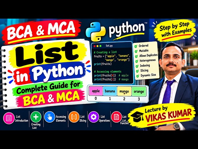 List in Python | Python List Explained with Examples | BCA & MCA