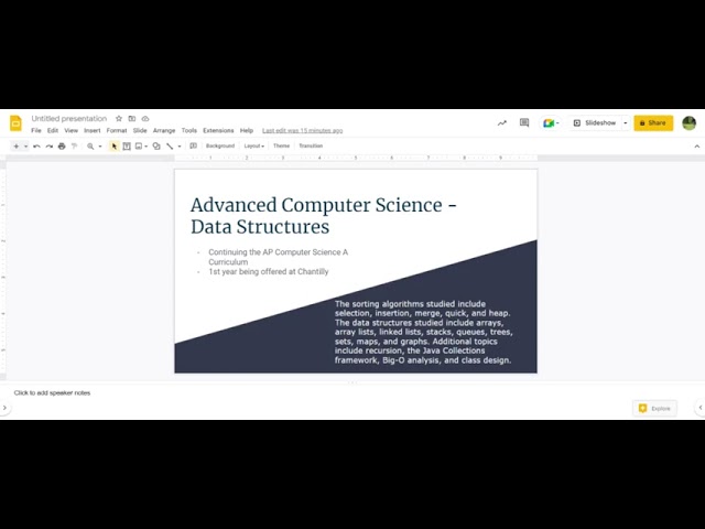 Advanced Computer Science - Data Structures
