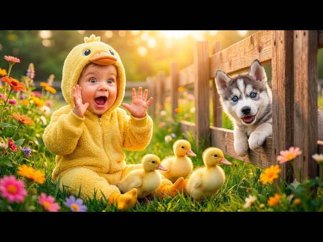 Baby Plays Hide & Seek with Cute Baby Animals! 🐶🐥🙈 | Where Is My Pet?! Fun Video for Kids