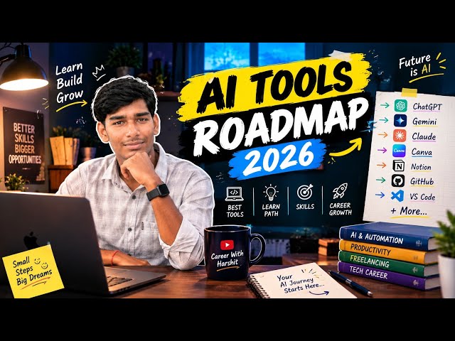 AI Tools Roadmap 2026 🔥 | Learn AI Tools from Beginner to Advanced | Career With Harshit