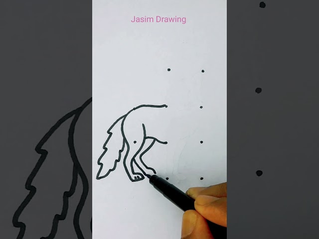 Easy Fox 🦊 Drawing from dots #FoxDrawing #EasyDrawing #DrawingTutorial #LearnToDraw