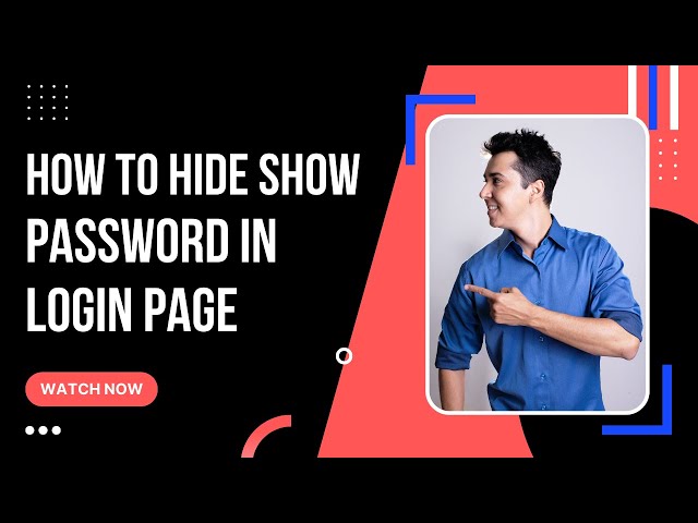 How to Hide/Show Password in Login page by [ @xmoritutorials ]