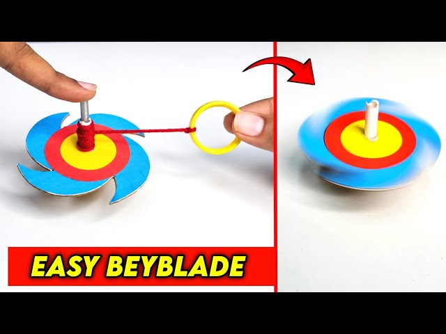 How to make an easy Beyblade , homemade cardboard spinner