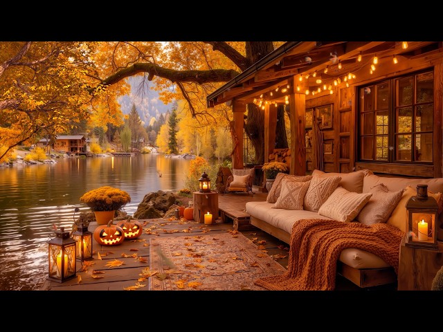 Autumn Fireplace with Smooth Piano | Cozy Crackling Fire Ambience