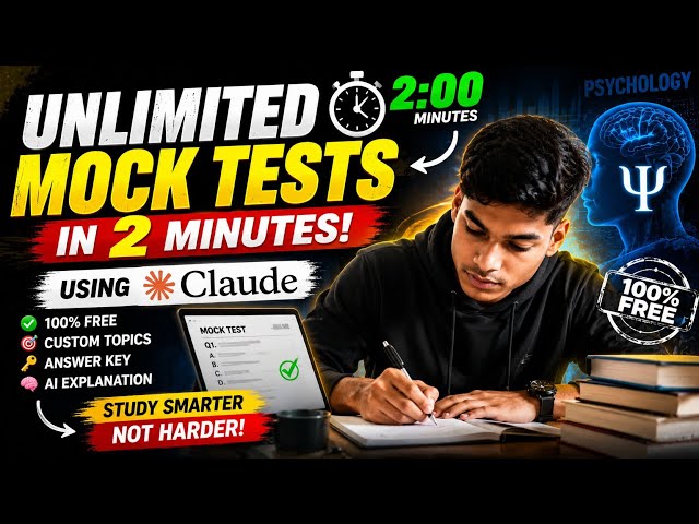 Unlimited Mock Tests in 2 Minutes | Claude AI