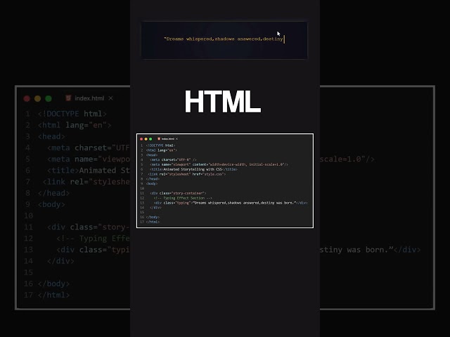 Build a Typing Cursor Storytelling Scene Using Only HTML & CSS