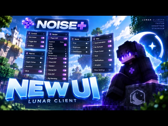 BEST INJECTABLE GHOST CLIENT (NOISE+) FOR LUNAR CLIENT 1.8x -minecraft noise+ lunar injectable cheat