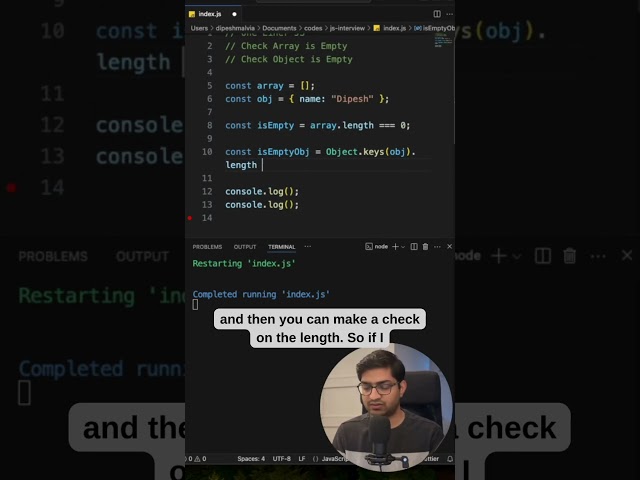 JavaScript Interview - Check If Arrays and Objects are Empty