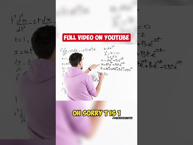 Transformations of Differential Equations - Full Video On YouTube!