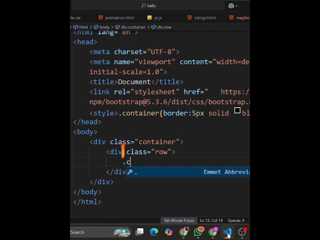 Bootstrap Container and Row Explained in 1 Minute!  | HTML + Bootstrap 5 Short