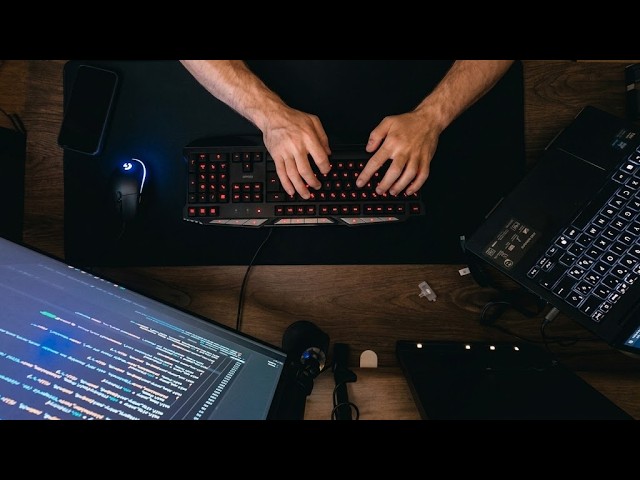 Late Night Coding & Typing Session  15 Minutes Mechanical Keyboard ASMR Top Down  No Talking