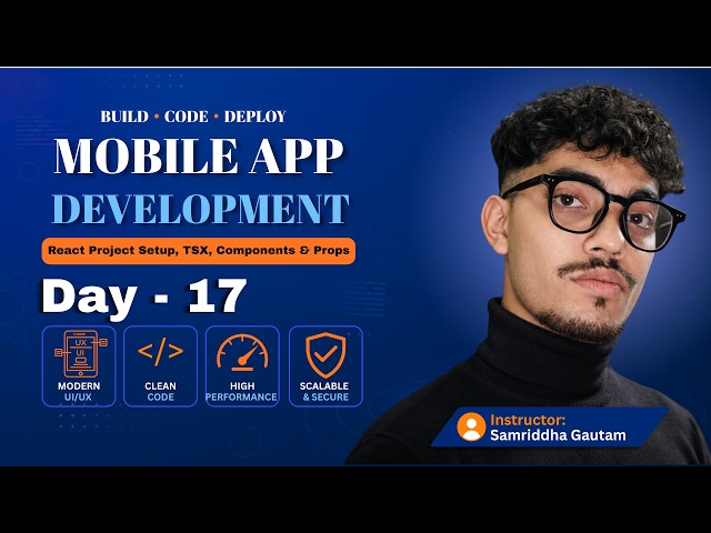 React Project Setup, TSX, Components & Props for App Development || Day 17