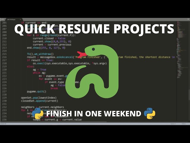 Python Resume Projects - You Can Finish in a Weekend