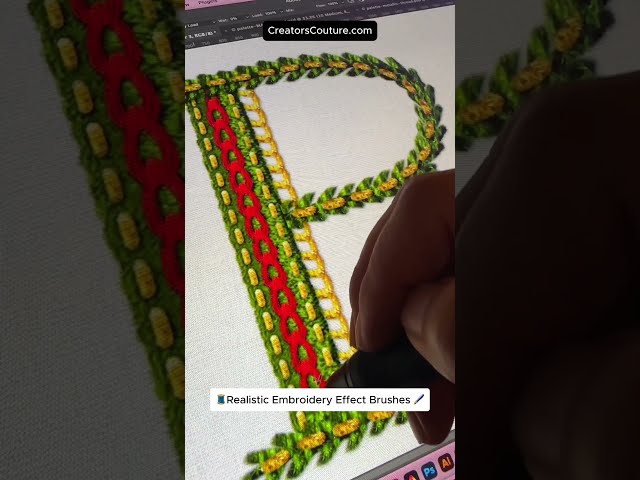 Realistic Embroidery Effect in Photoshop: Holiday Monogram Tutorial - Free Sample Brushes