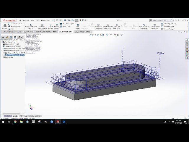 Solidworks CAM Tutorial: Basic Contour (1)