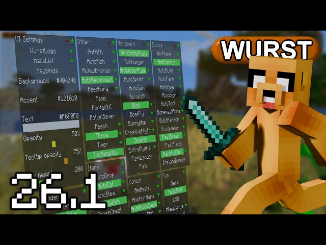 Download: Wurst Hacked Client 26.1 | Minecraft Java Edition