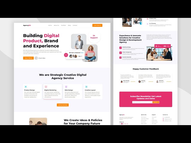 Build A Digital Marketing Agency Website Using HTML CSS And JavaScript