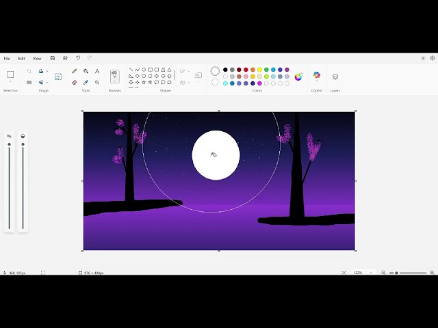 Beautiful scenery drawing in Ms paint