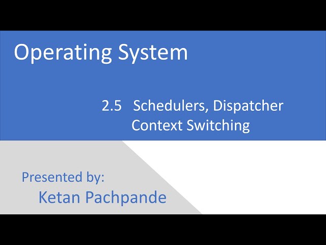 Operating System - 2.5 Schedulers, Dispatcher and Context Switching