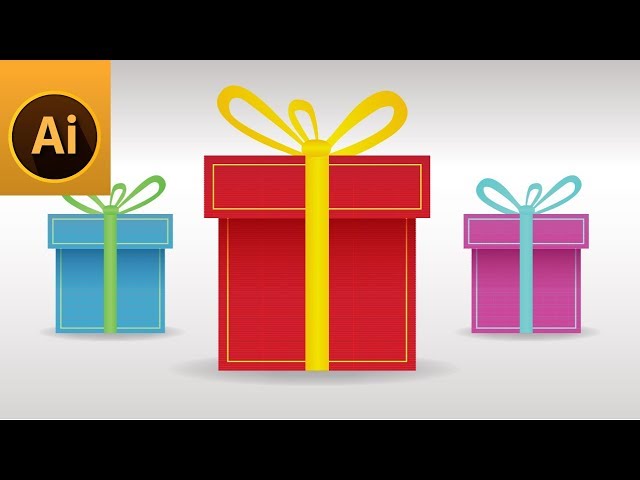 Gift Box Flat Icon Illustrator Tutorial