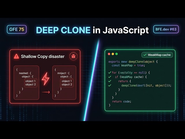 Deep Clone in JavaScript | GFE 75 • BFE.dev #63 | Frontend Interview Deep Dive