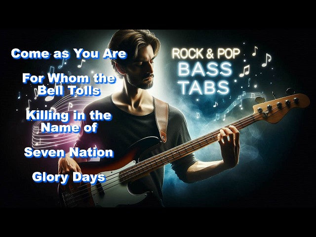 5 Great Rock-n-Roll Bass Tabs for Beginners in 4 Minutes. #basstabs #rockbass #bass #madbass&keys