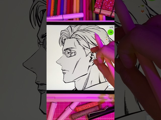 App ArtWorkout ✏️ Nanami side profile and nose drawing tutorial 🔪 #nanami #jjk #drawingtutorial