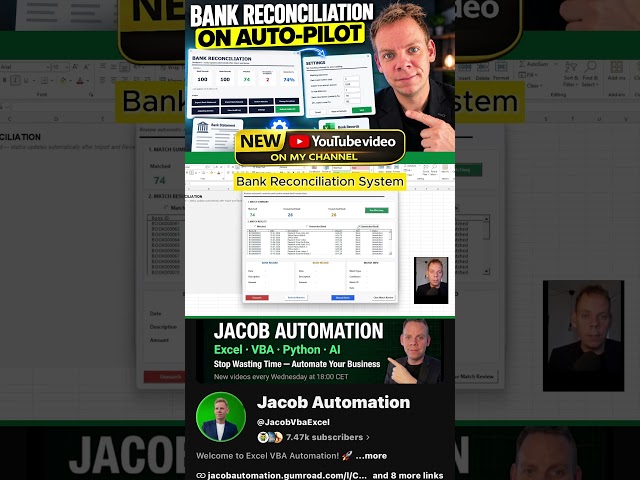 The fastest way to reconcile bank records in Excel #excel #accounting