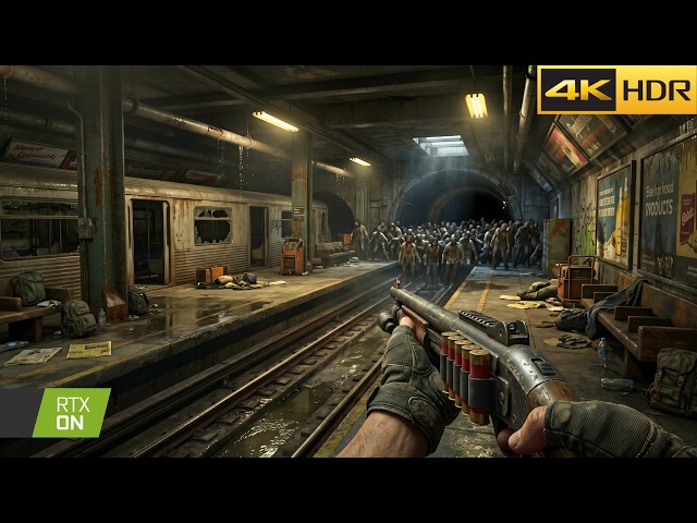 ZOMBIE ATTACK IN ABANDONED SUBWAY (5090) Realistic ULTRA Graphics (4K 60FPS HDR) WWZ