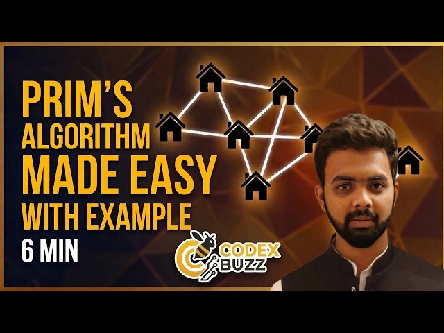 Prims Algorithm explained with example