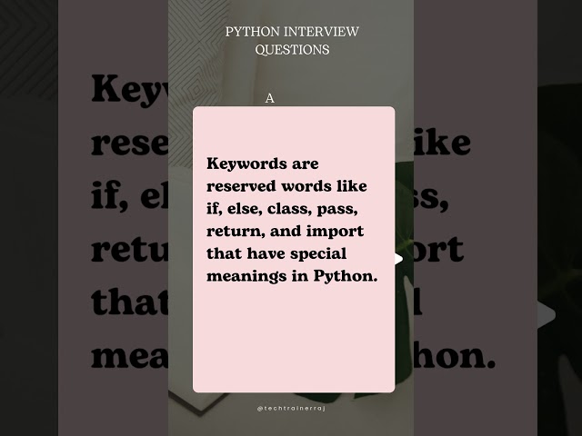 Python Interview Questions and Answers #PythonInterviewQuestions #LearnPython #TechInterviews