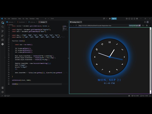 How to Build a Digital Clock with HTML, CSS & JavaScript | Beginner Project